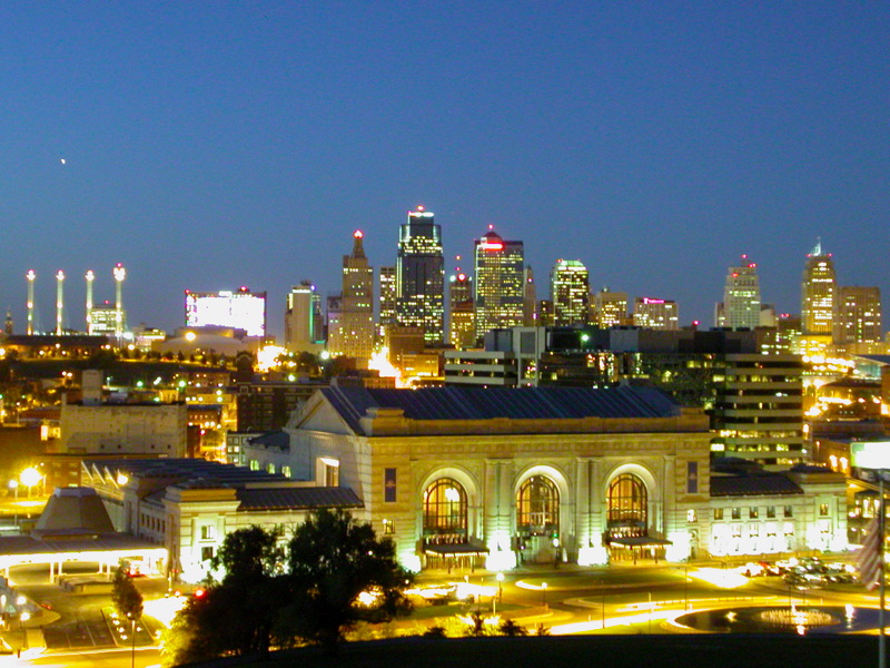 Kansas City skyline at sunset